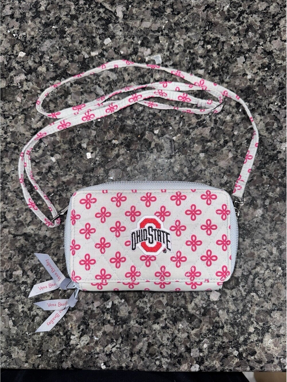 Vera Bradley Ohio State Buckeyes RFID All In One Crossbody Bag Wristlet Wallet